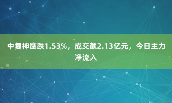 中复神鹰跌1.53%，成交额2.13亿元，今日主力净流入