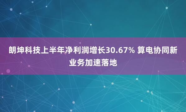 朗坤科技上半年净利润增长30.67% 算电协同新业务加速落地