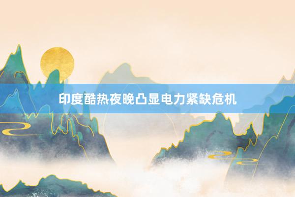印度酷热夜晚凸显电力紧缺危机