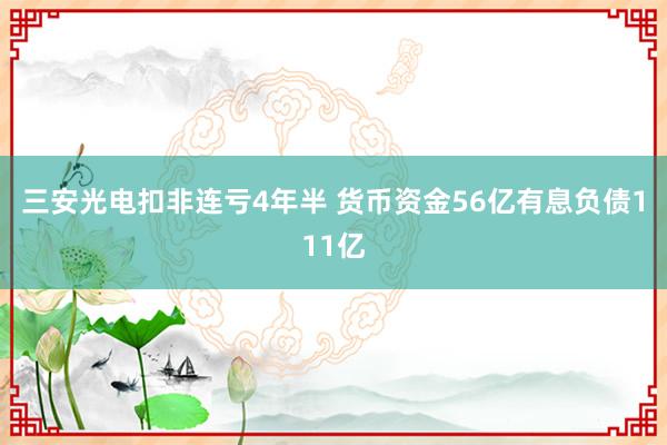 三安光电扣非连亏4年半 货币资金56亿有息负债111亿